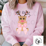 Christmas Girly Reindeer Bow SweatShirt