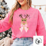 Christmas Girly Reindeer Bow SweatShirt