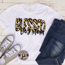 dog mom leopard white t-shirt
