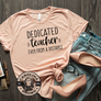 peach teacher t-shirt
