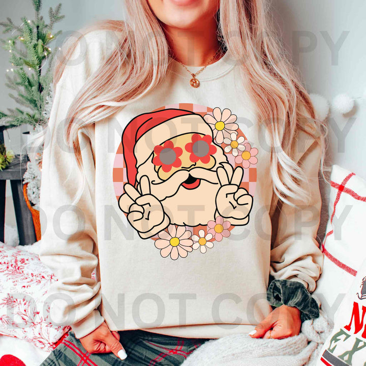 Christmas Retro Boho Hippie Santa T-Shirt