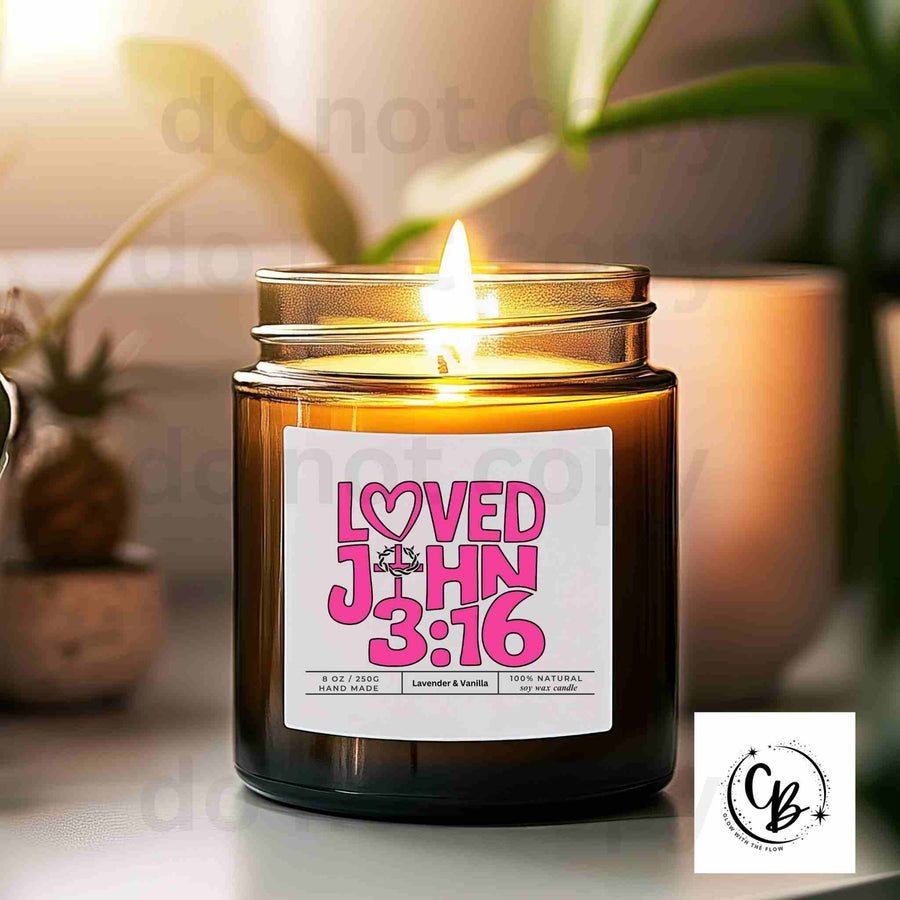 Valentine Loved John 3:16 Candle