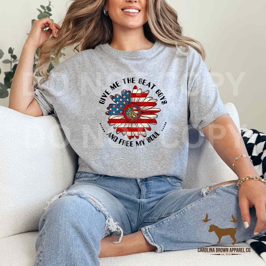 Patriotic American Sunflower T-Shirt