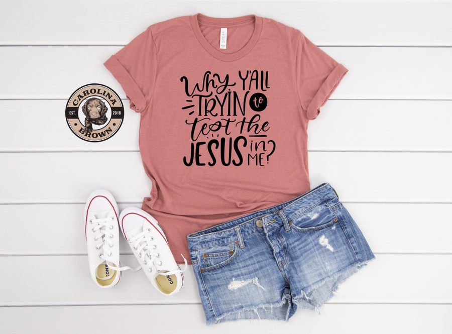 mauve jesus t-shirt