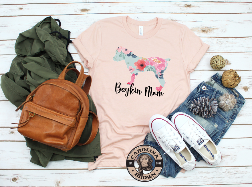 boykin spaniel peach mom t-shirt