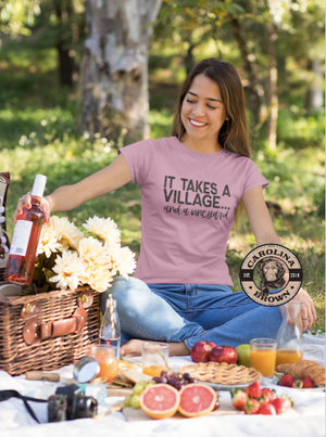 It takes a village wine t-shirt