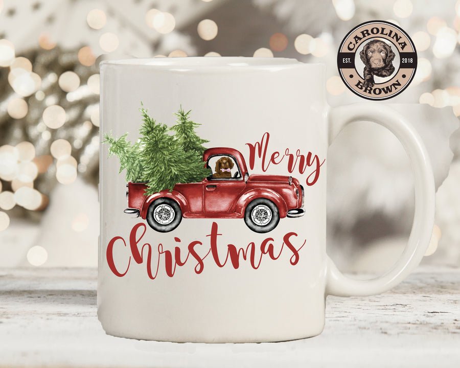Boykin Spaniel Old Truck Christmas Mug