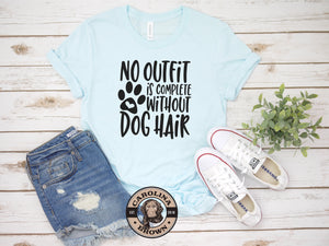 blue dog hair t-shirt