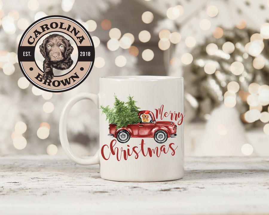 Golden Retriever Old Truck Christmas Coffee Mug