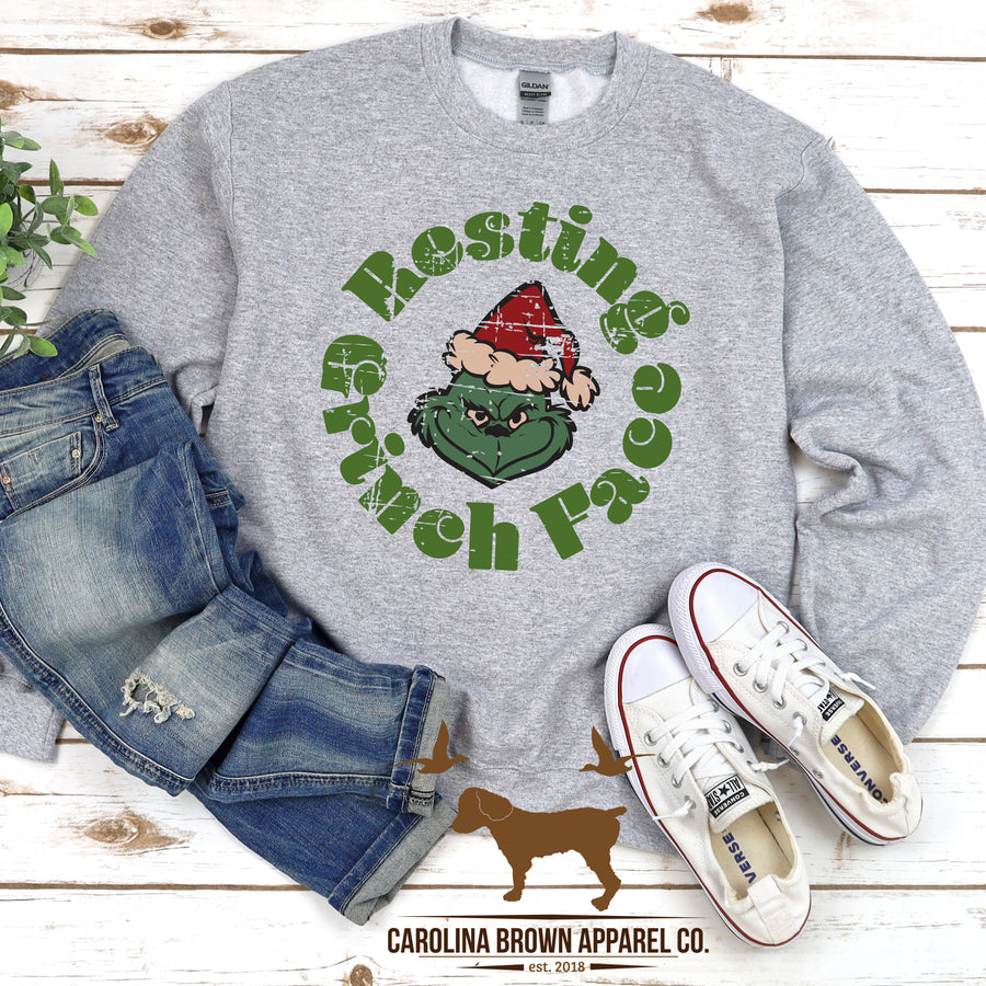 Vintage Resting Grinch Face Christmas T-Shirt