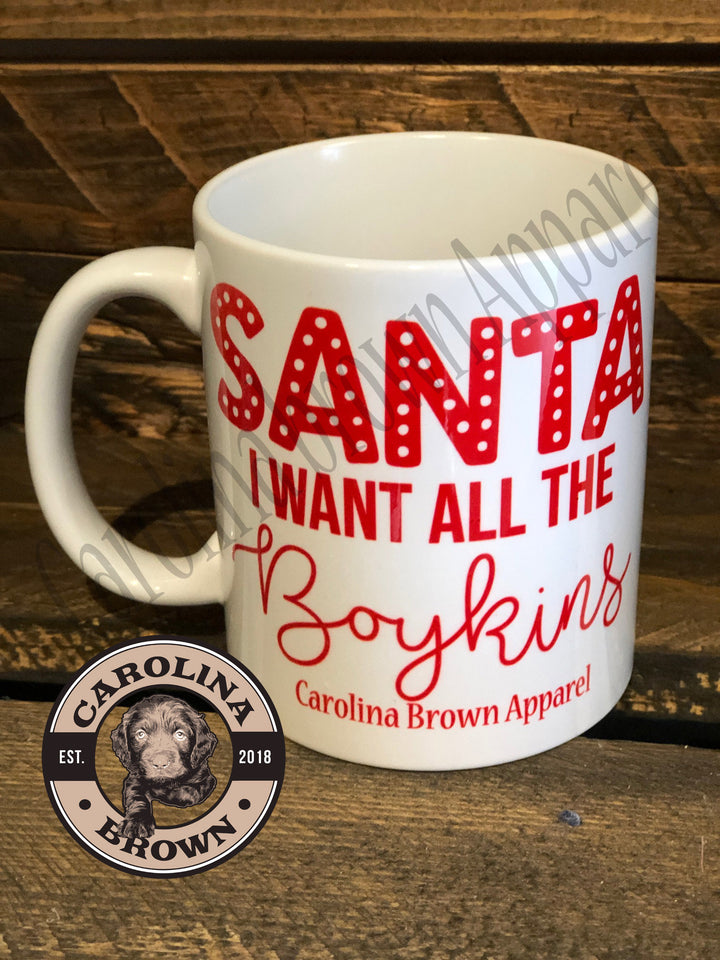 Santa I want All the Boykin Spaniel Mug