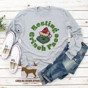Vintage Resting Grinch Face Christmas T-Shirt